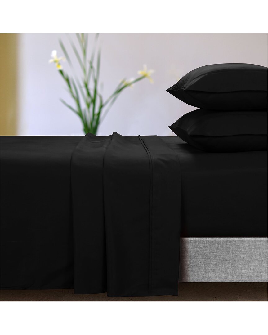 Tribeca Living Microfiber Extra Deep Pocket Sheet Set In Black