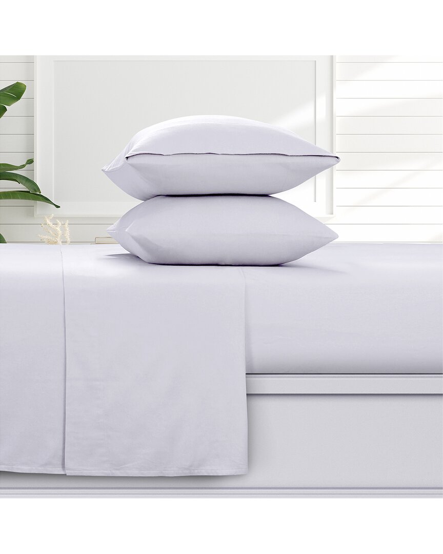 Azores Home Azores Solid 100% Cotton Flannel Sheet Set In White