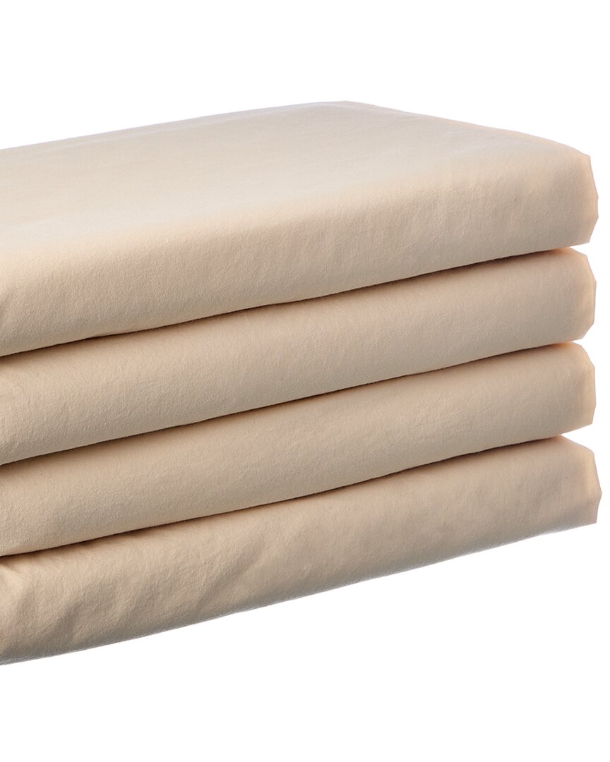 Bombacio Linens Sunset Collection 200tc Brush Cotton Percale Sheet Set In Sand