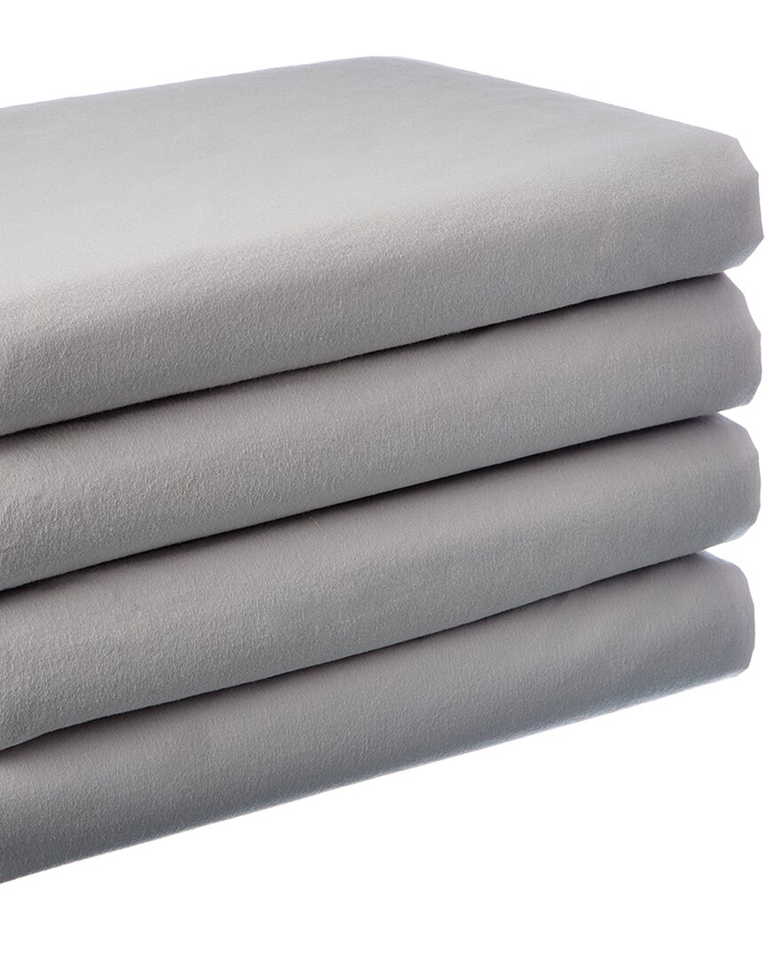Bombacio Linens Sunset Collection 200tc Brush Cotton Percale Sheet Set In Grey