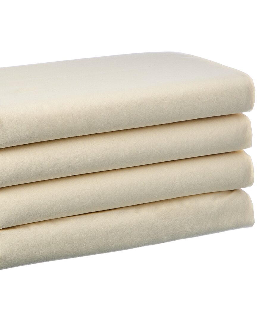 Bombacio Linens Sunset Collection 200tc Brush Cotton Percale Sheet Set In Ivory