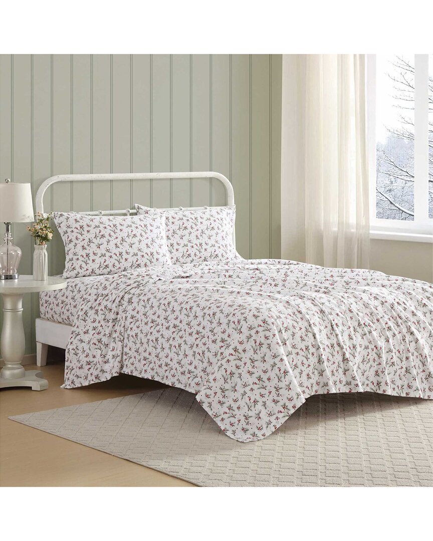 Laura Ashley Berry Bright Cotton Flannel Sheet Set