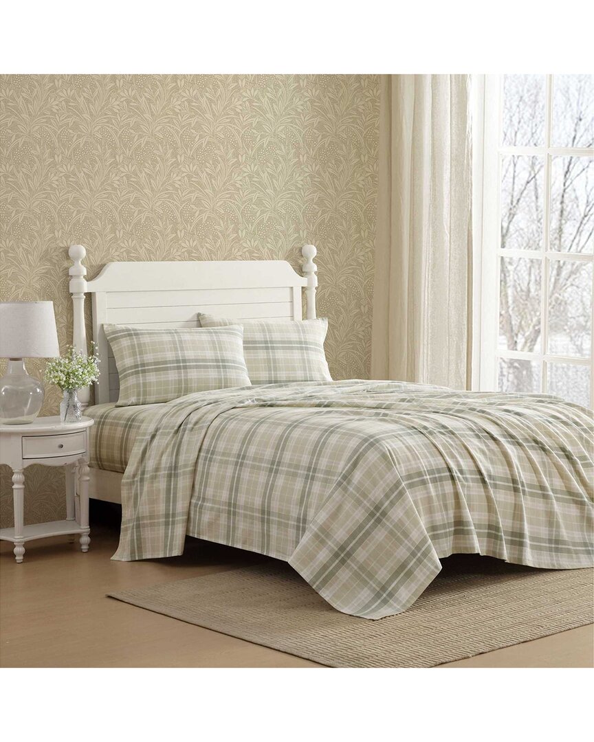Laura Ashley Mulholland Plaid Cotton Flannel Sheet Set