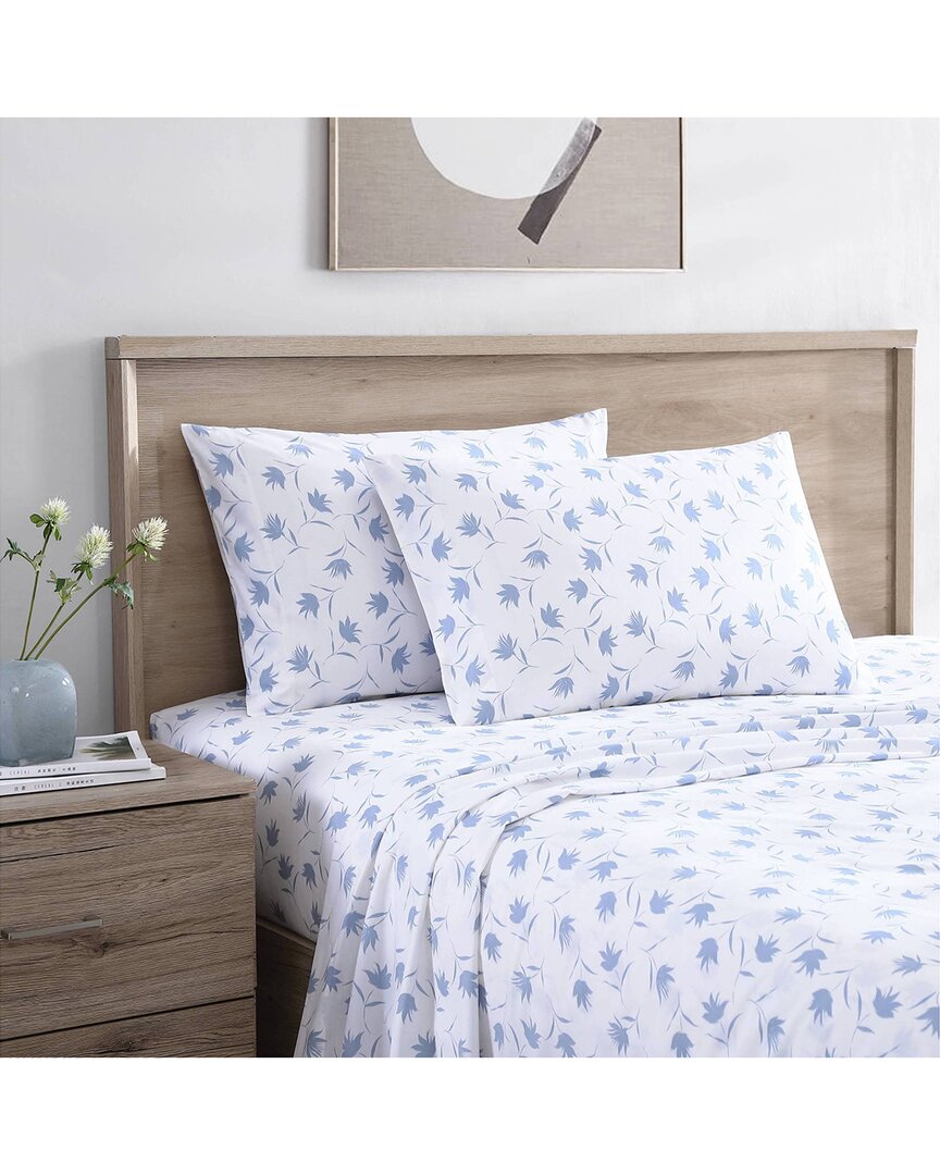Stone Cottage Floral Breeze 100% Cotton Percale Sheet Set In Blue