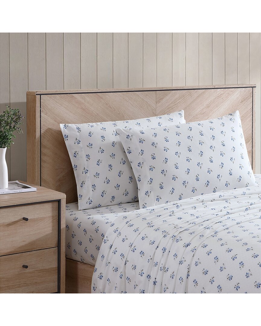 Stone Cottage Sketchy Ditsy 100% Cotton Percale Sheet Set In Blue