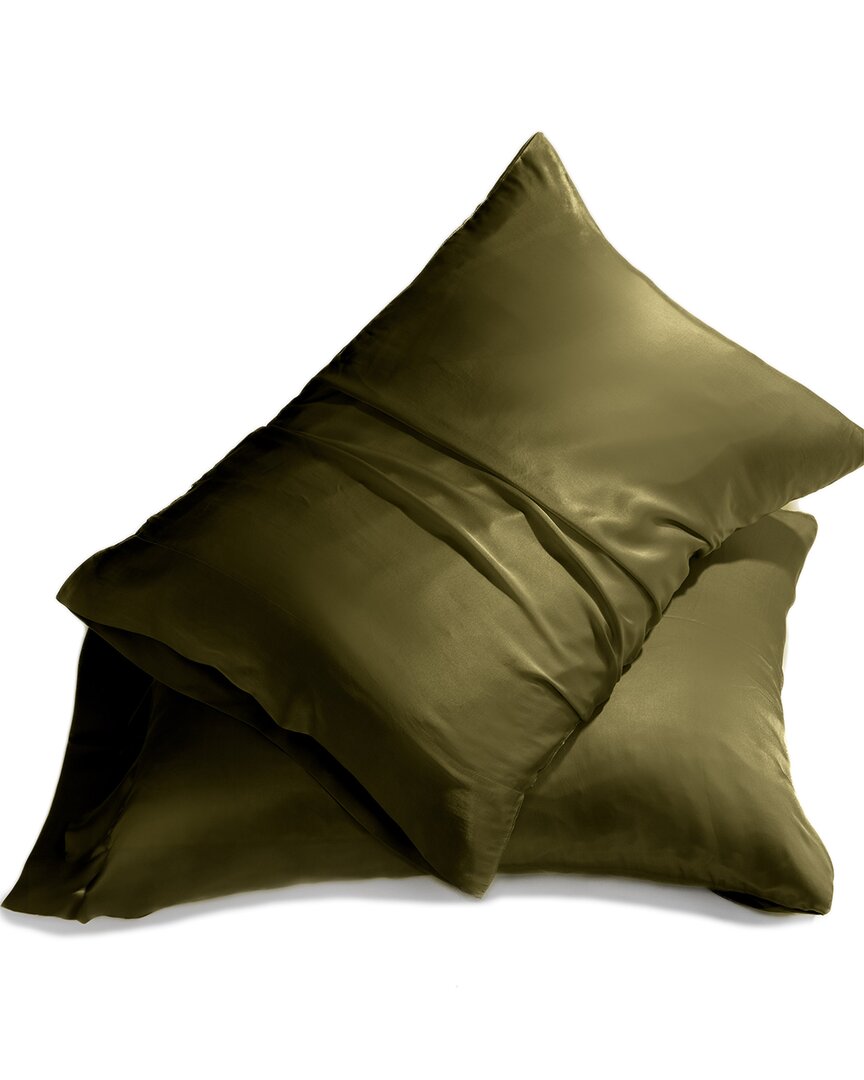 Amity Home Caressa Silk Pillowcase In Green