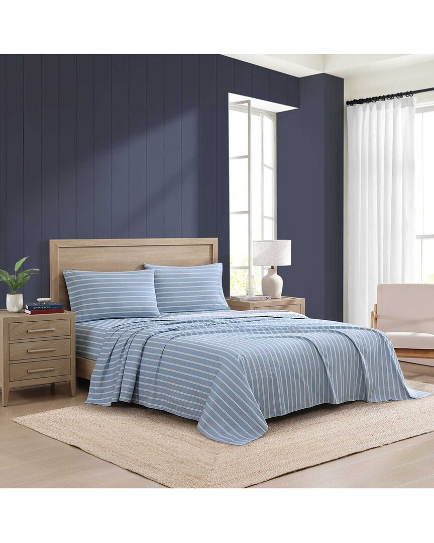 Tommy Hilfiger 200 Thread Count Effortless Stripe Printed Cotton Percale Sheet Set