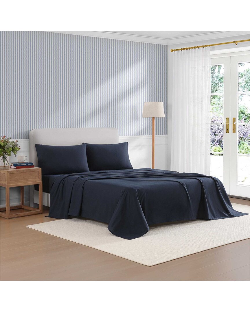 Tommy Hilfiger 180 Thread Count Th Performance Percale Cotton Cooling Finish Sheet Set