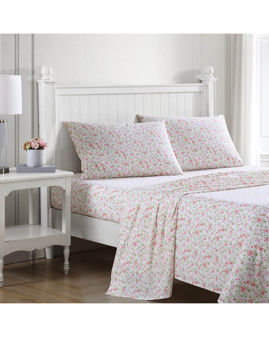 Laura Ashley Norella Cotton Percale Sheet Set In Pink