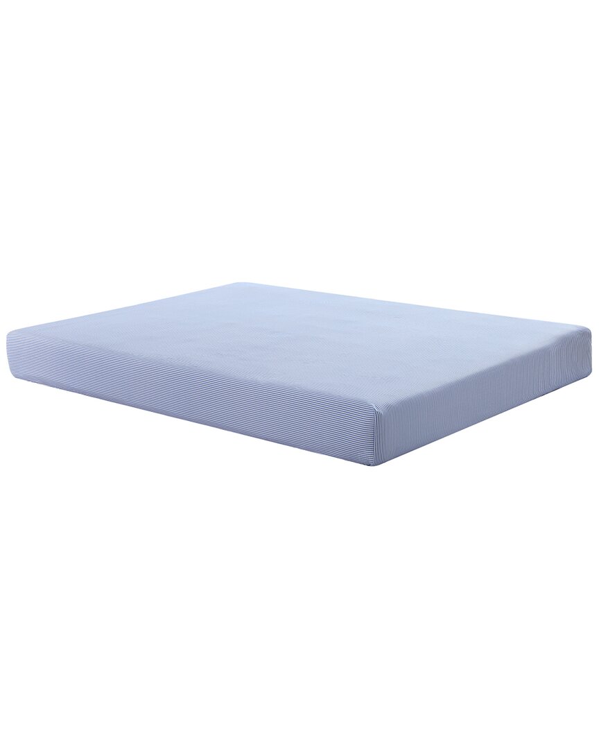 Poppy & Fritz Oxford Stripe Cotton Percale Fitted Sheet In Blue
