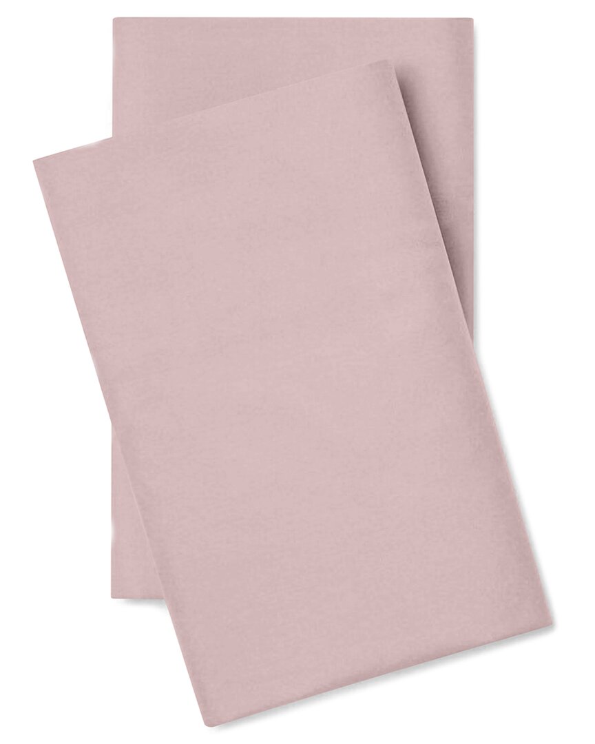 Shop Pillow Gal Classic Cool & Crisp 100% Cotton Percale Pillow Case Set In Pink