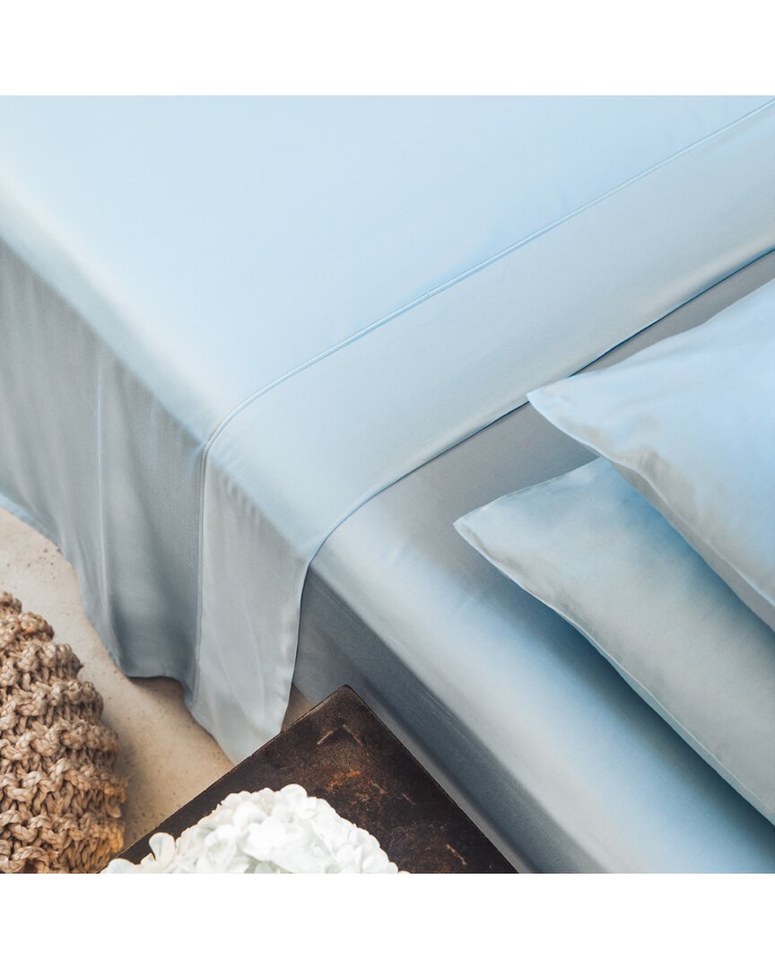 Ettitude Signature Sateen 300 Thread Count Bamboo Flat Sheet In Blue