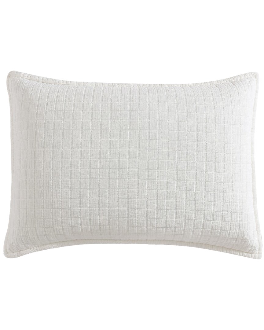 Calvin Klein Essential Garment Washed Cotton Jacquard Sham In White