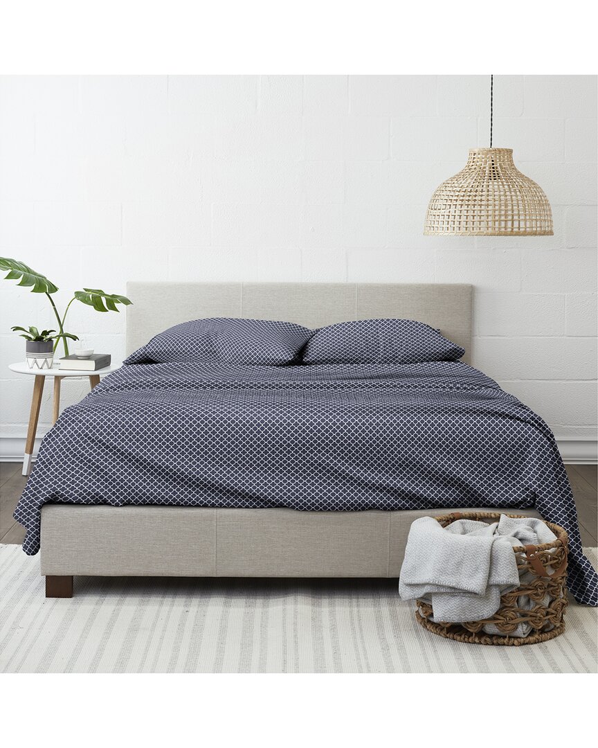 Home Collection Premium Ultra Soft Quadrafoil Pattern 4pc Bed Sheet Set