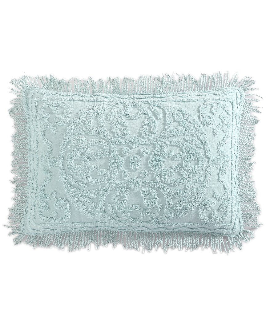 Beatrice Home Fashions Medallion Chenille Sham In Blue