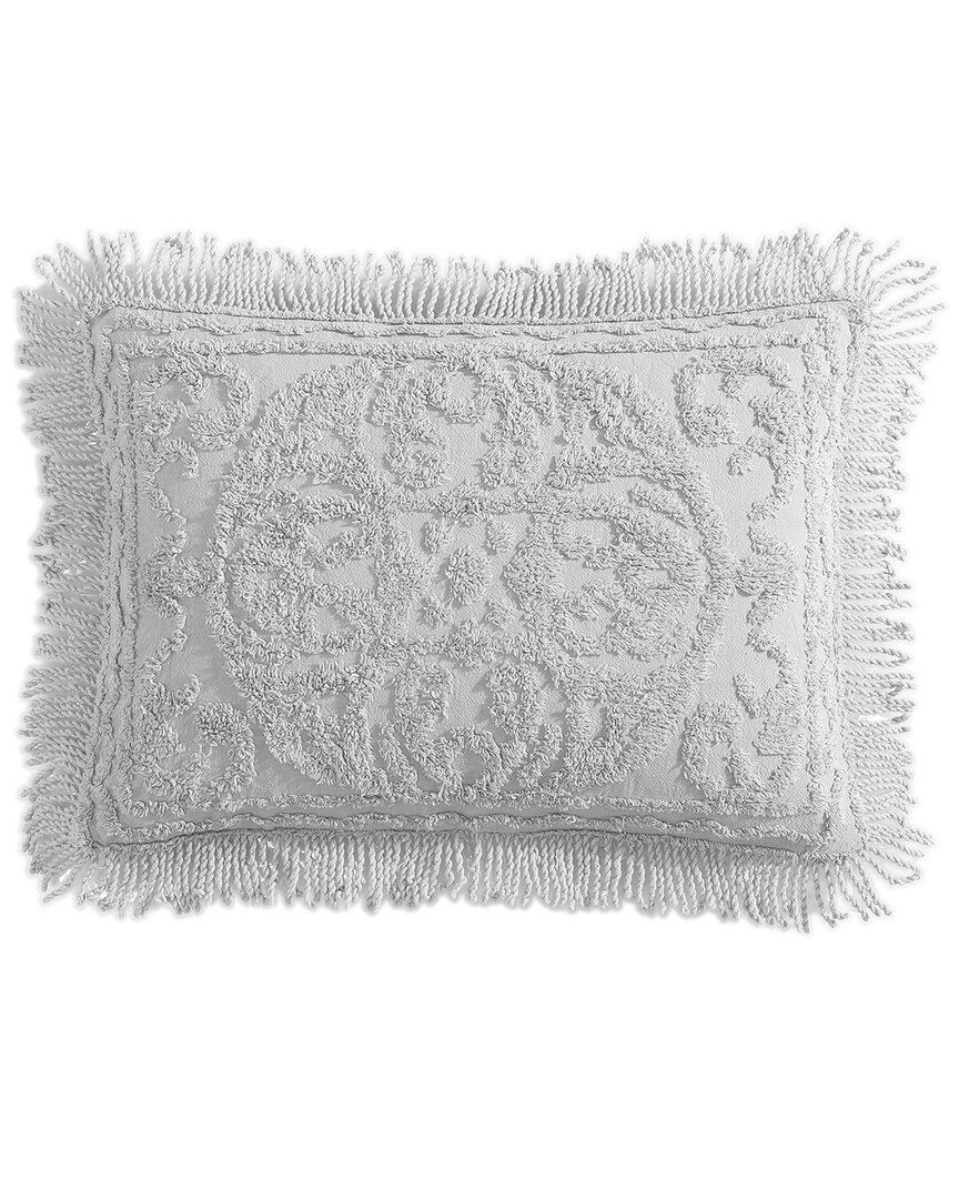Beatrice Home Fashions Medallion Chenille Sham In Gray