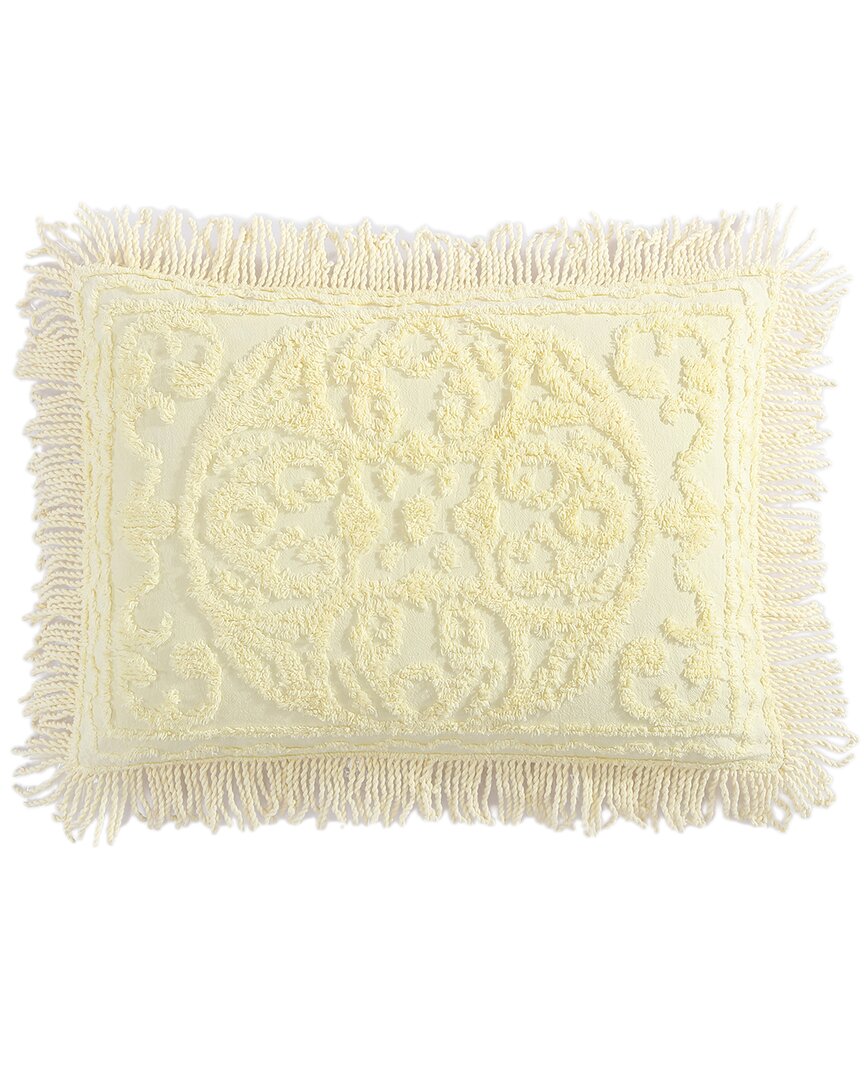 Beatrice Home Fashions Medallion Chenille Sham In Yellow