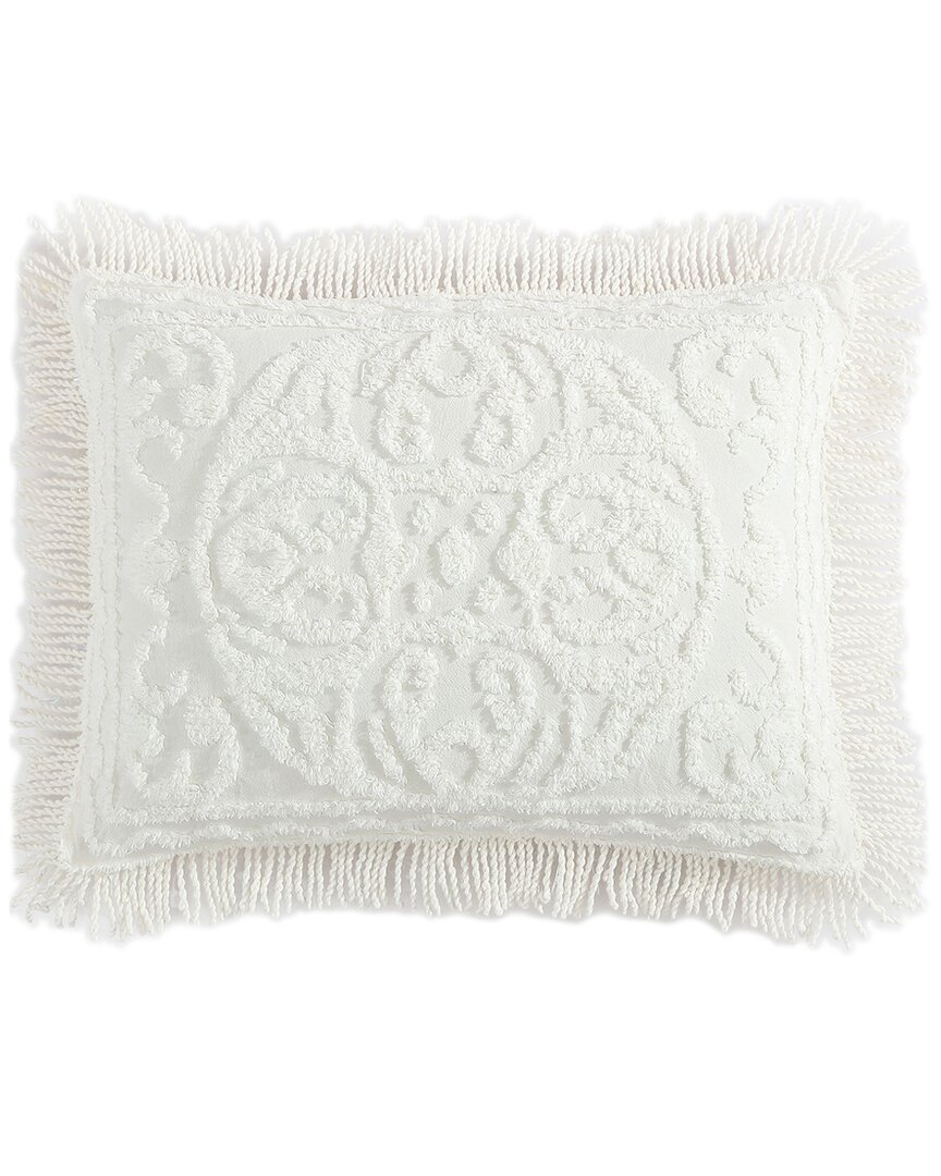 Beatrice Home Fashions Medallion Chenille Sham In Ivory
