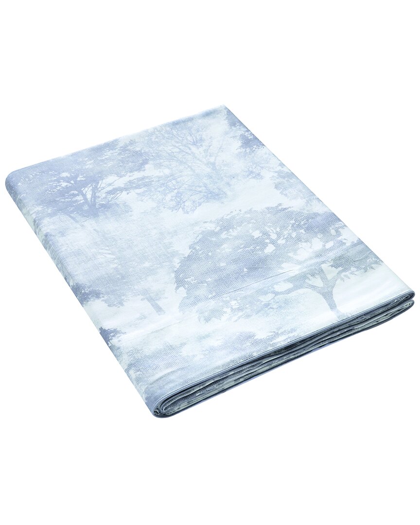 Anne De Solene Anne De Solène 300 Thread Count Silence Organic Sateen Flat Sheet In Blue