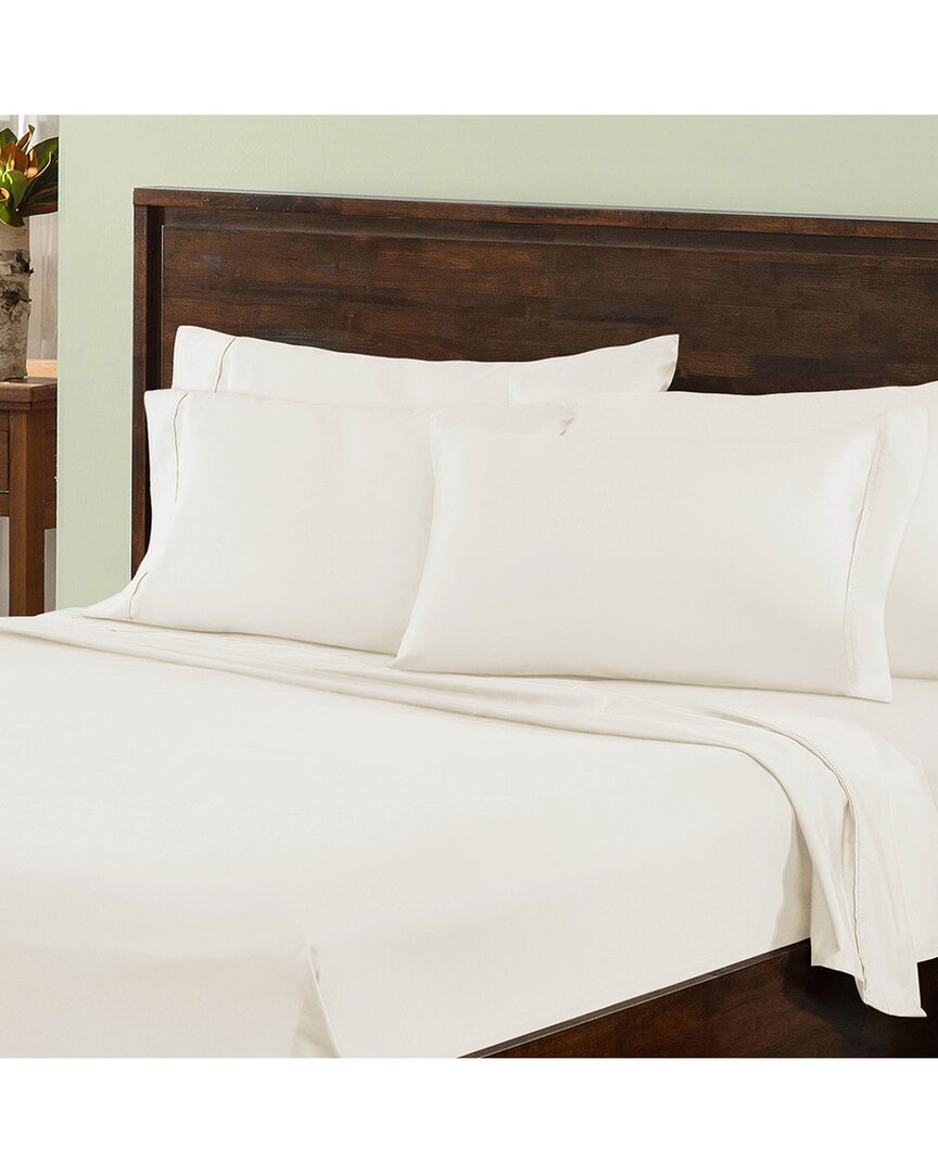 Superior Premium Plush 1000 Thread Count Solid Deep Pocket Cotton Blend Bed Sheet Set In Ivory