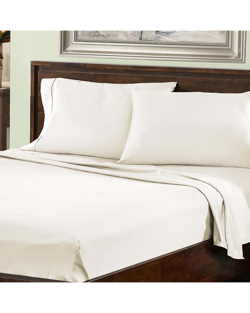 Superior Solid 800 Thread Count Cotton Blend Deep Pocket Sheet Set In Ivory