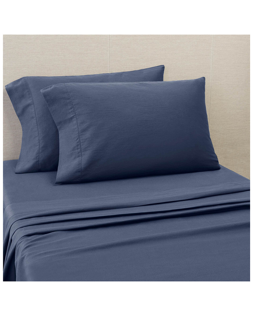 Portico Washed Sheet Set In Blue