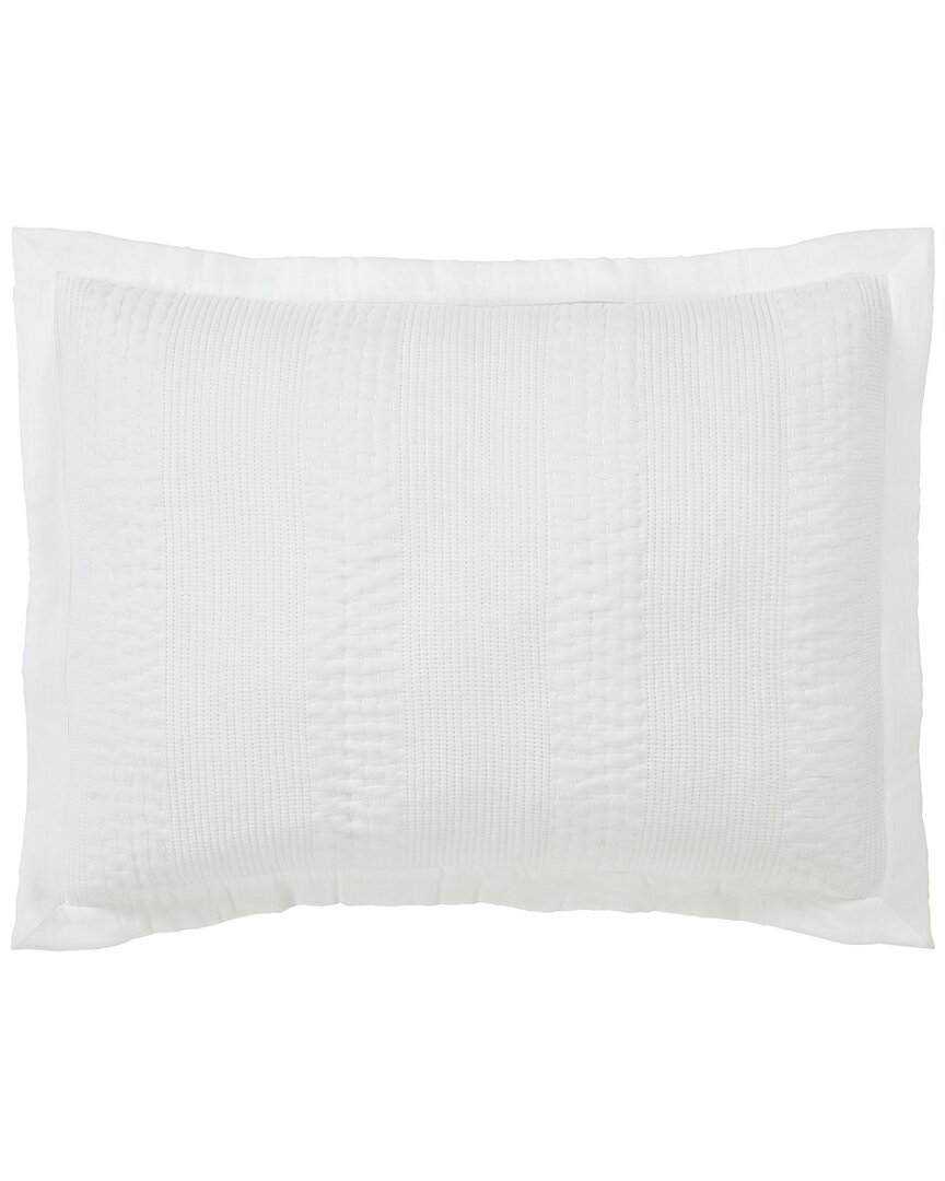 Orchids Lux Home Laysan Channel Quilted Cotton Coverlet Sham In White