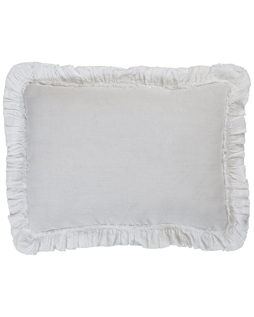 Orchids Lux Home Ruffle European Linen Duvet Cover Sham Set In Gray