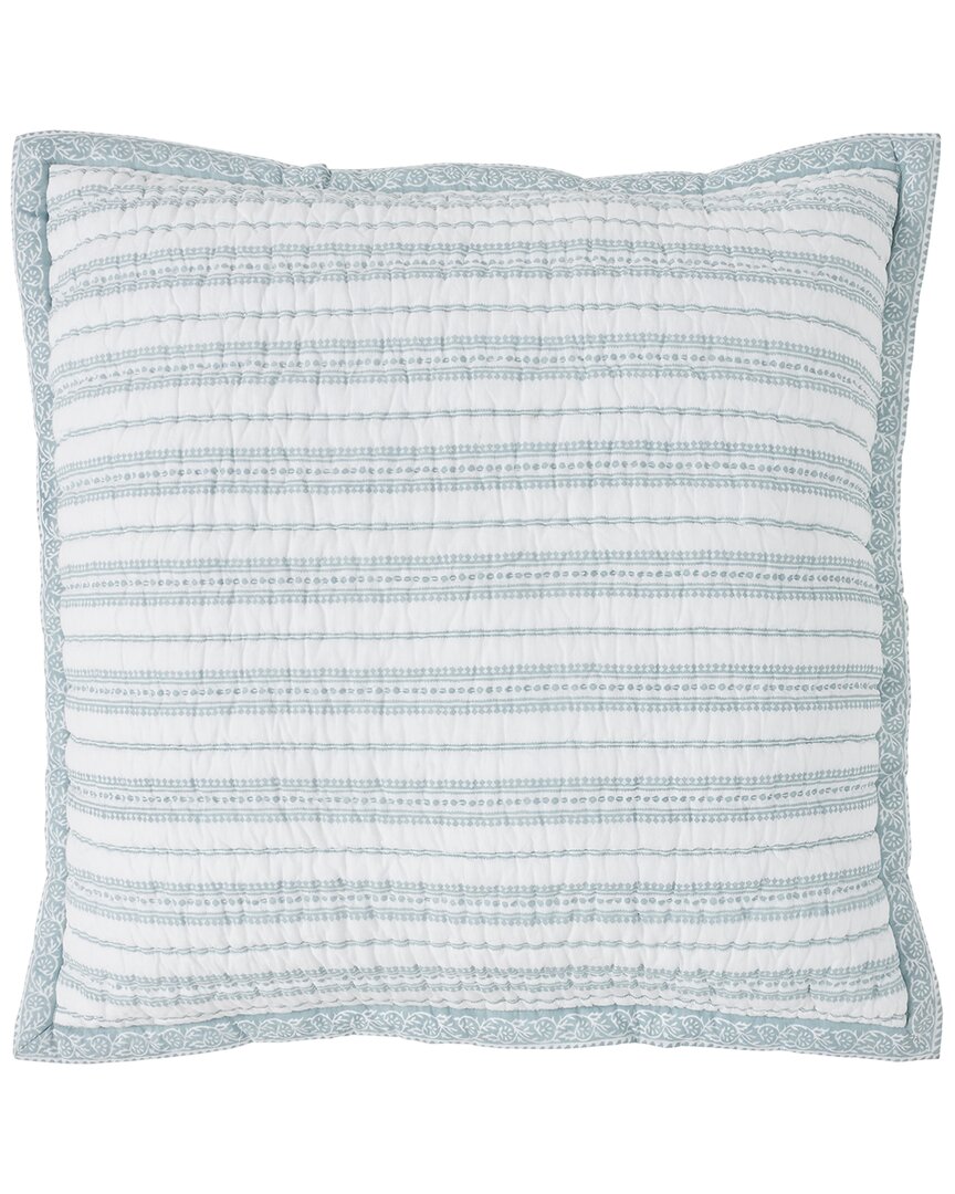 Orchids Lux Home Serenity Printed Reversible Quilt Euro Sham In Blue