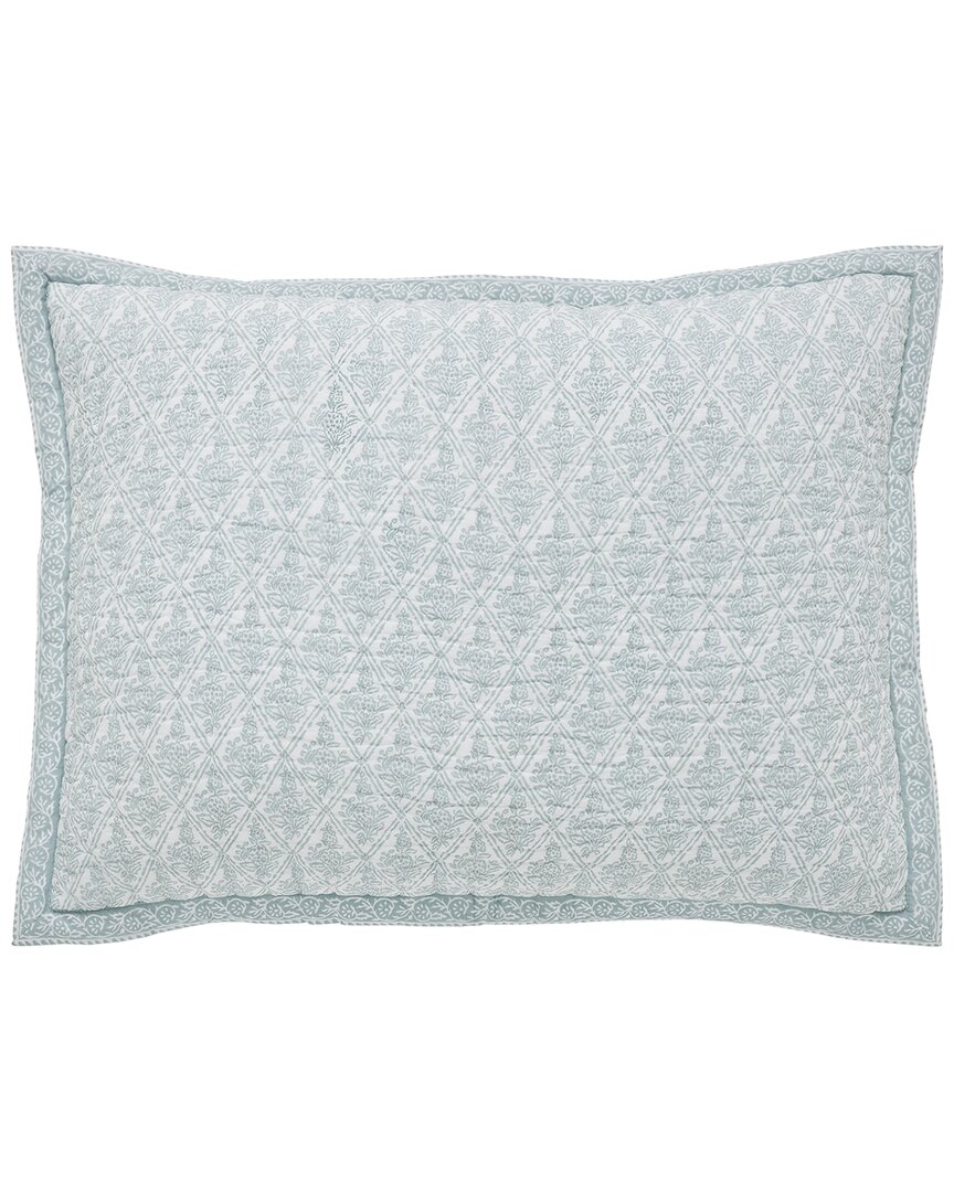 Orchids Lux Home Serenity Printed Reversible Quilt Sham In Blue