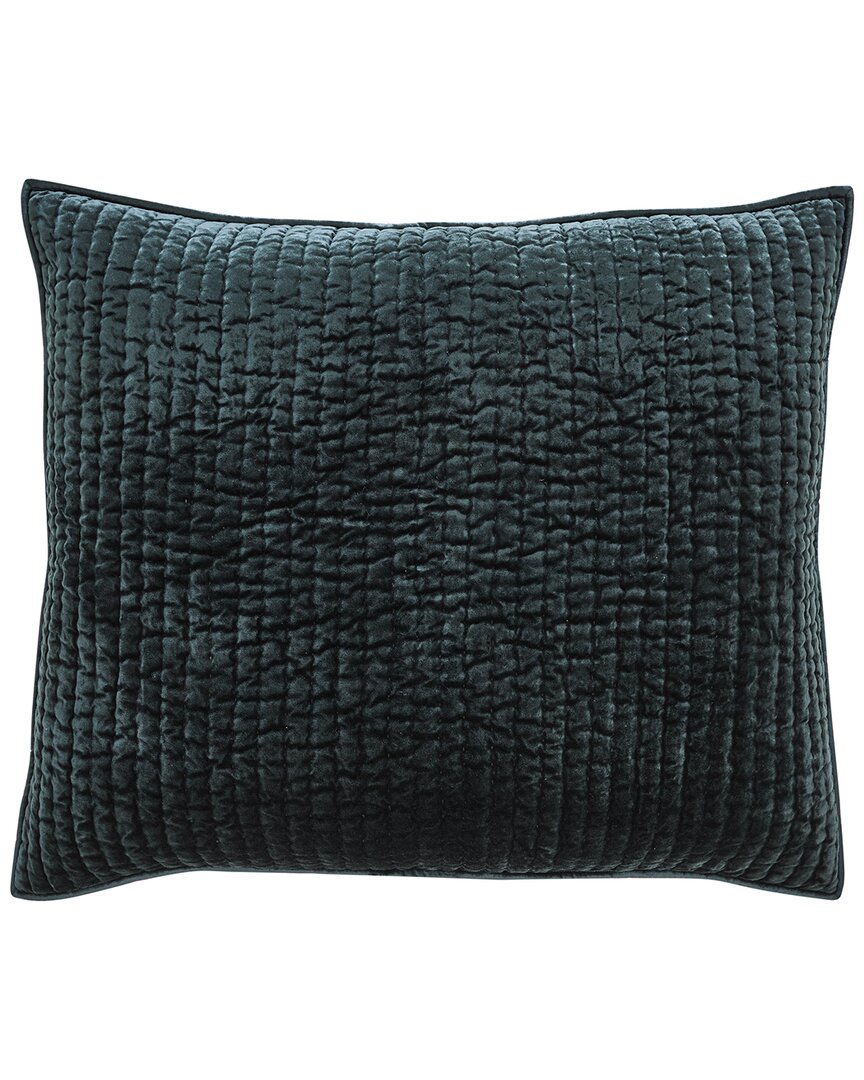 Orchids Lux Home Walton Channel Velvet Quilt Euro Sham In Green