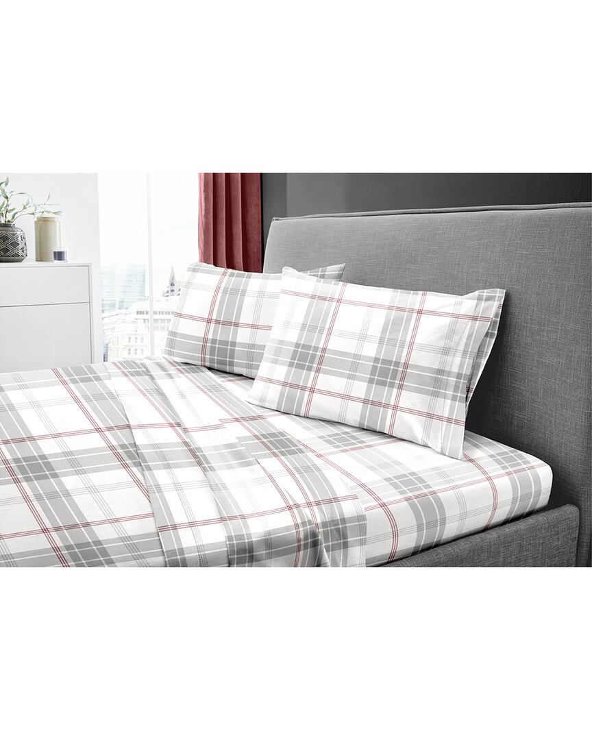 Dormisette 250 Thread Count Luxury German Flannel Hemstitch Sheet Set In White