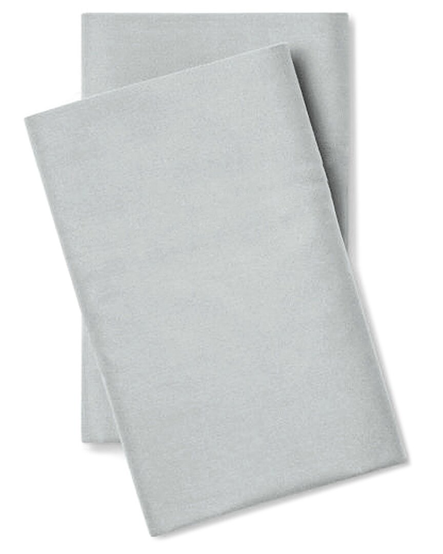 Pillow Guy Classic Cool & Crisp 100% Cotton Percale Pillow Case Set In Grey