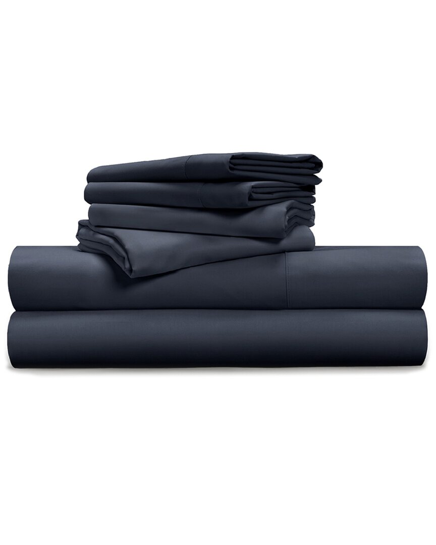 Shop Pillow Guy Luxe Soft & Smooth 100% Tencel 6-piece Sheet Set In Blue