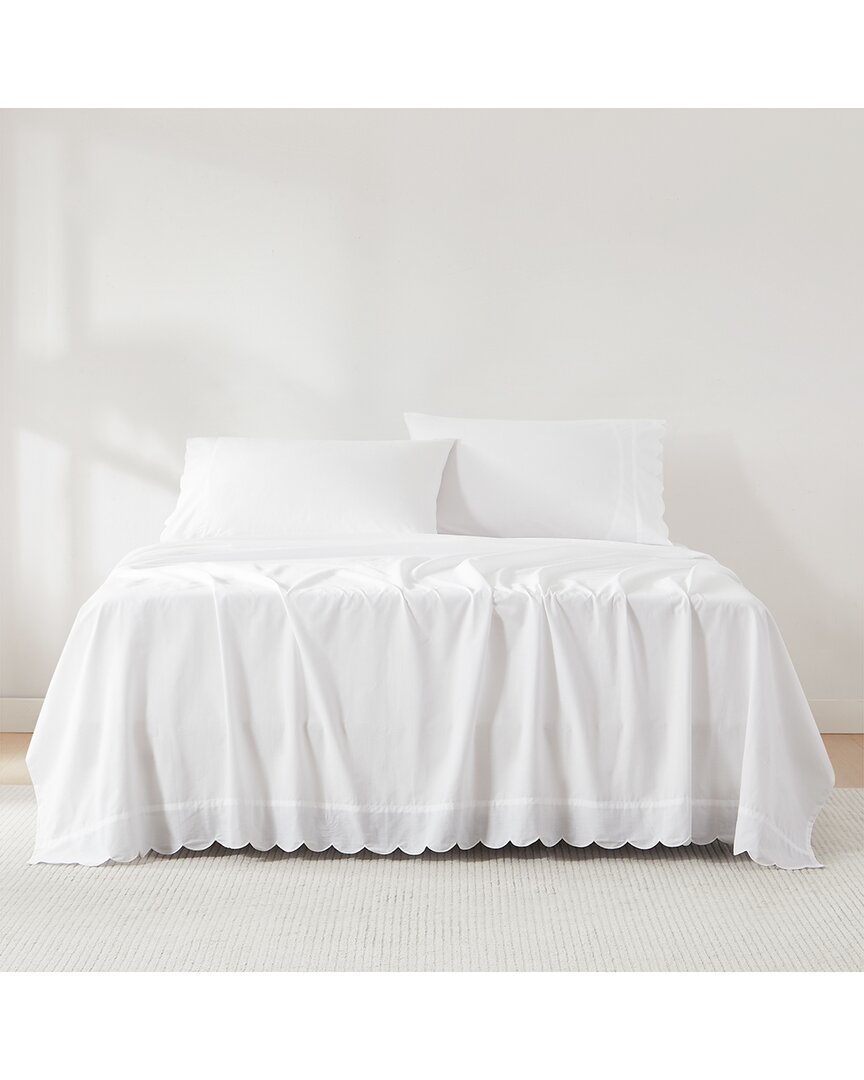 Lush Decor Lush Décor Coastal Chic Scalloped Edge Cotton Sheet Set In White