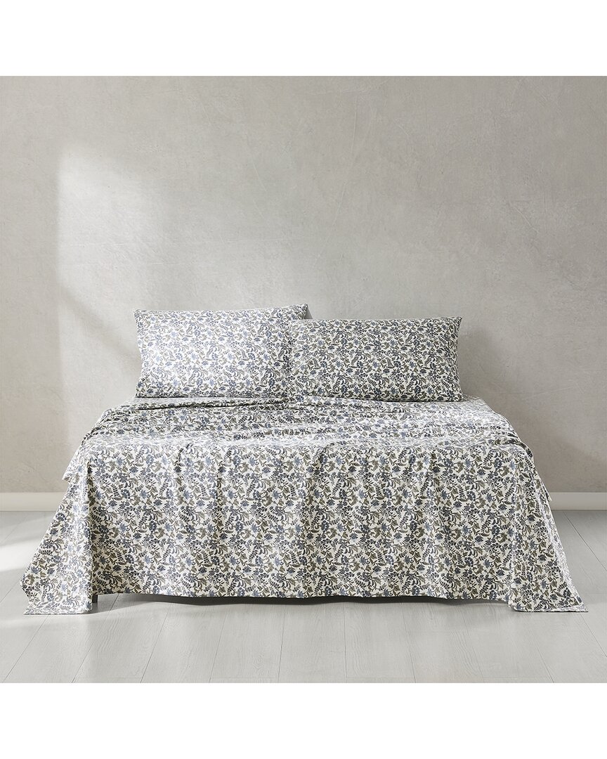 Lush Decor Lush Décor Lillian Block Print Cotton Sheet Set In Blue