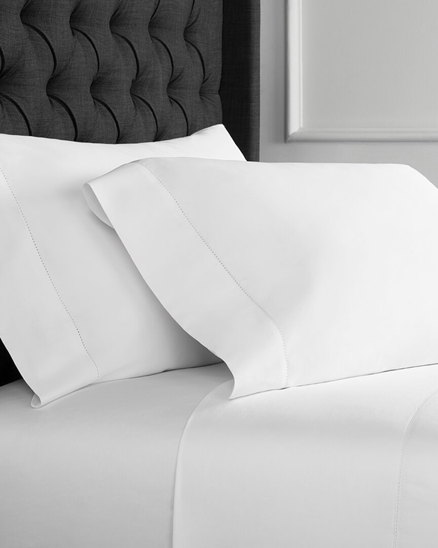 Melange Hemstitch 1000 Thread Count Easy Care 6pc Sheet Set In White