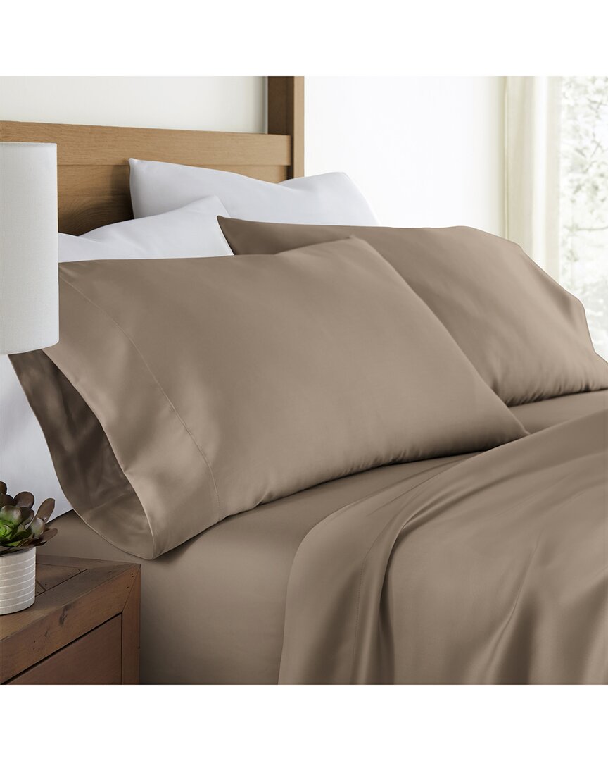 Home Collection Set Of 2 Premium Bamboo Pillowcases In Brown