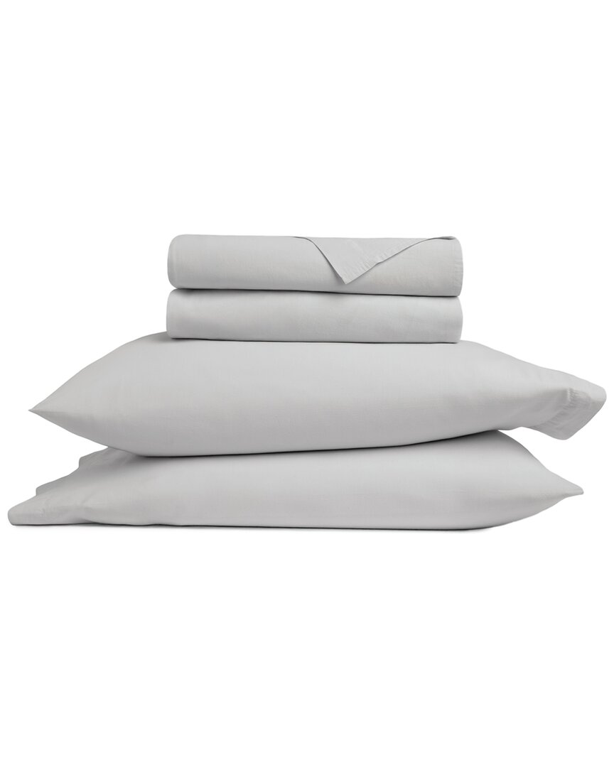 Home Collection Cotton Percale Solid Brushed & Washed Bed Sheet Set