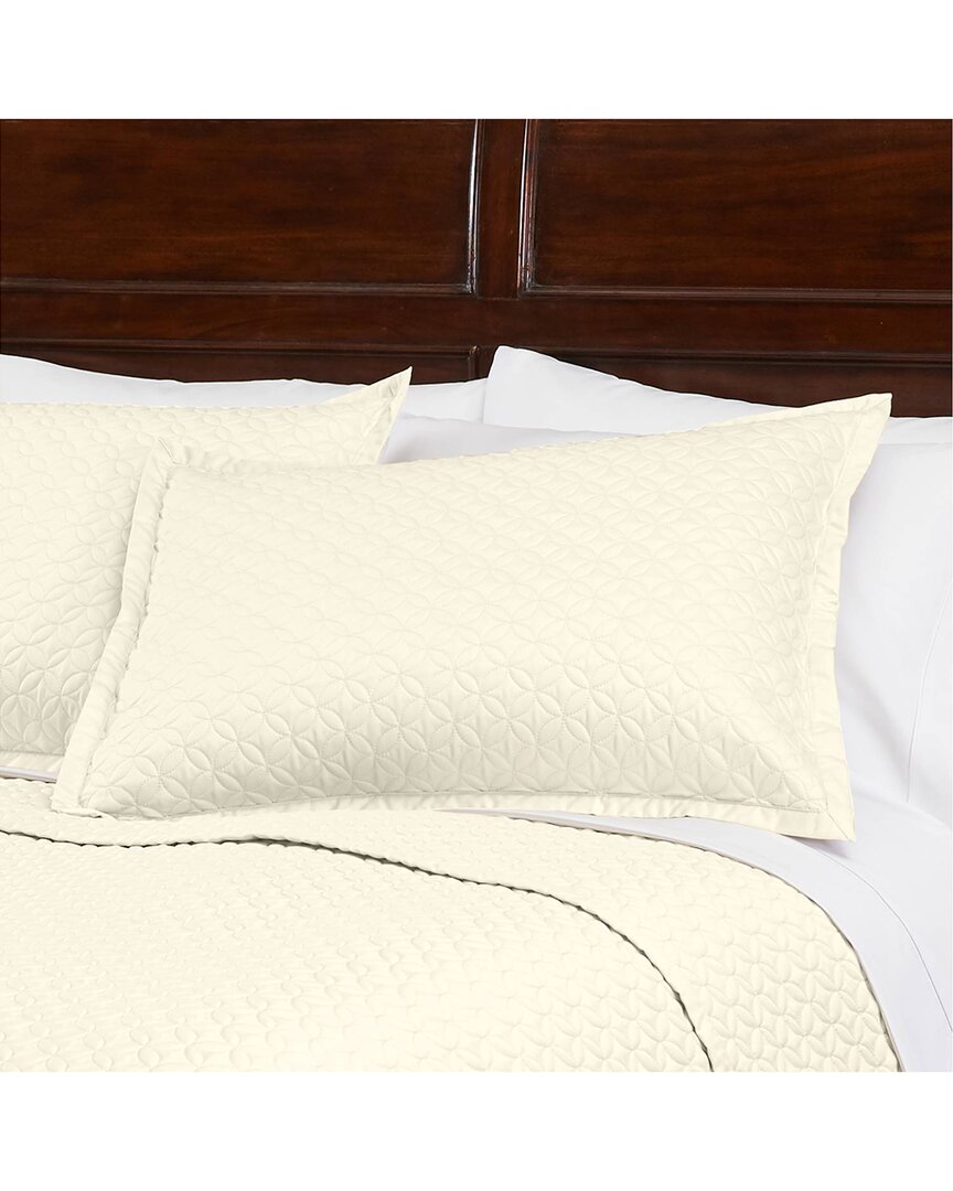Cuddledown Sateen Meridian Quilted Sham - King In Neutral