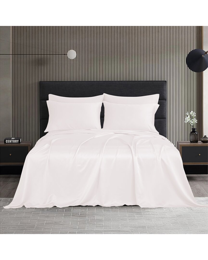 Modern Threads Satin Sheet Set In White