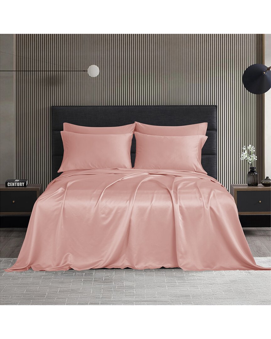 Modern Threads Satin Sheet Set In Pink