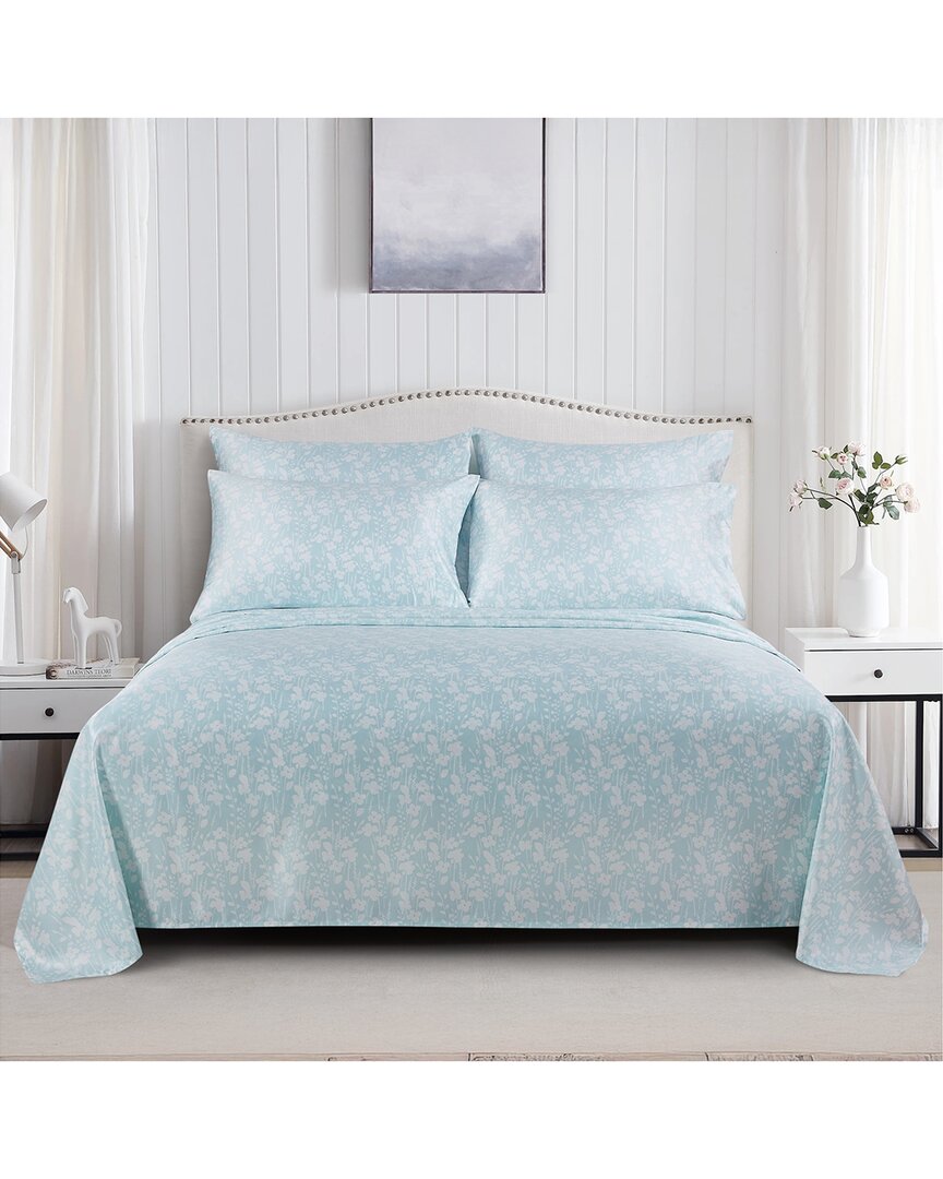 Modern Threads Satin Sheet Set In Blue