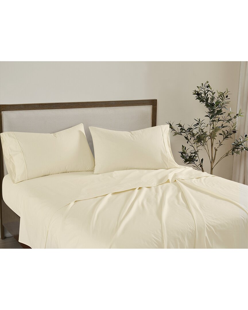 Brooklyn Loom Solid Cotton Percale Sheet Set In Neutral