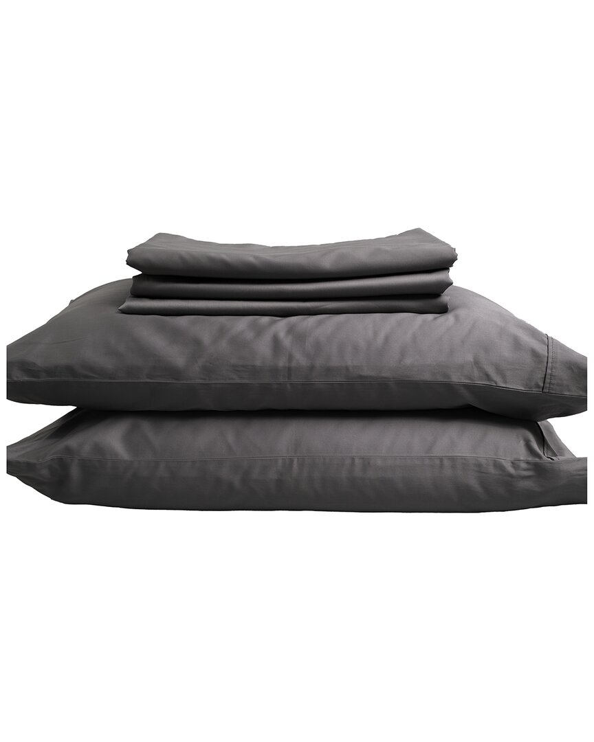 Sleep & Beyond Organic Cotton 300tc Sateen Sheet Set In Grey