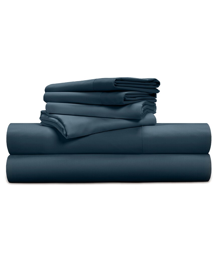 Shop Pillow Guy Luxe Soft & Smooth 100% Tencel 6-piece Sheet Set In Blue