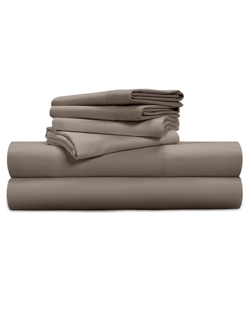 Shop Pillow Guy Luxe Soft & Smooth 100% Tencel 6-piece Sheet Set In Brown