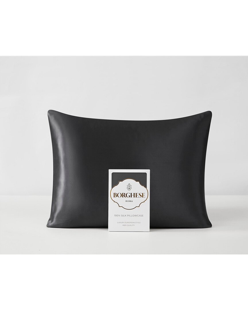 Borghese Roma Luxe 100% Silk Pillowcase In Black