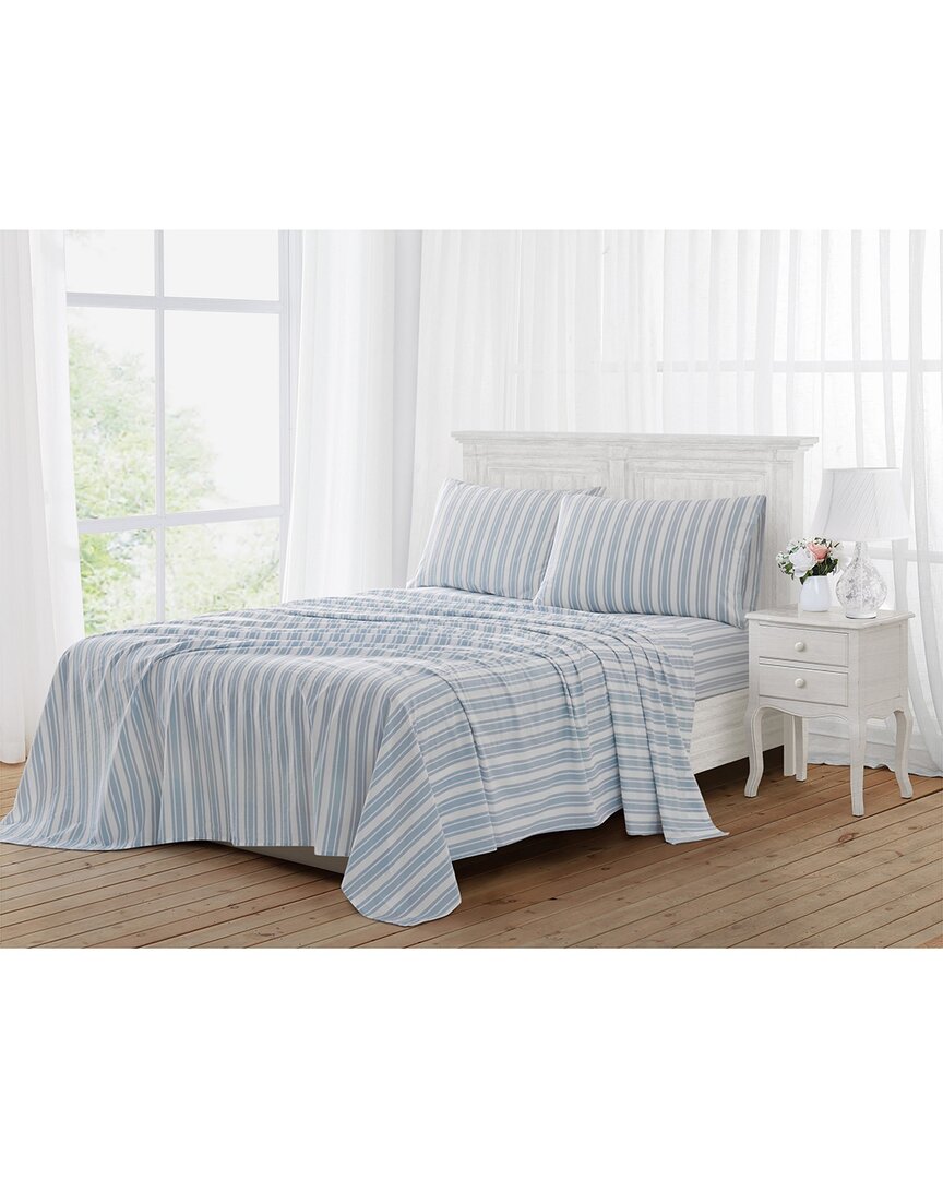 Farmhouse The  By Rachel Ashwell Wide Ticking Stripe Sheet Set In Blue