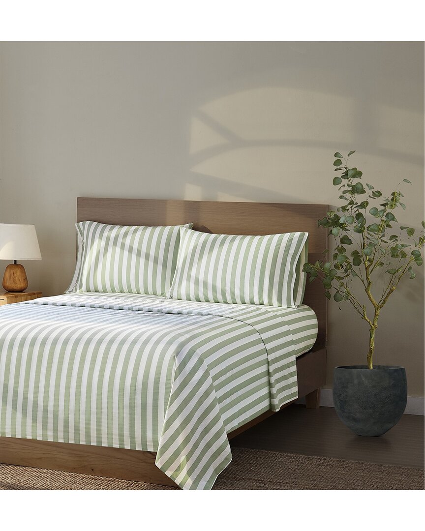 Brooklyn Loom Levi Stripe Sheet Set In Green